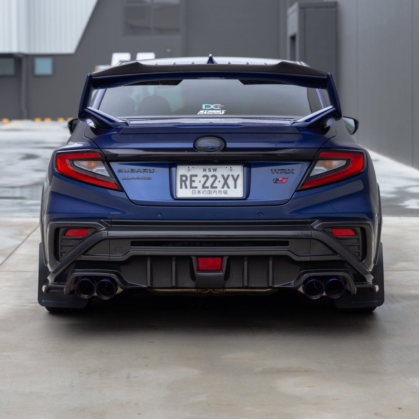 Axis Parts Dry Carbon Fibre Rear Bumper Cover (3-Piece) for Subaru WRX VB 2022+