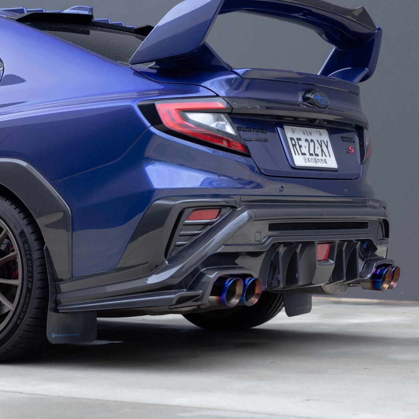 Axis Parts Dry Carbon Fibre Rear Bumper Cover (3-Piece) for Subaru WRX VB 2022+