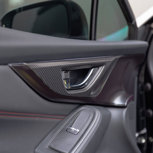 FloKraft Dry Carbon Fibre Front & Rear Inner Door Handle Trim Covers for Subaru WRX VB/VN 2022+