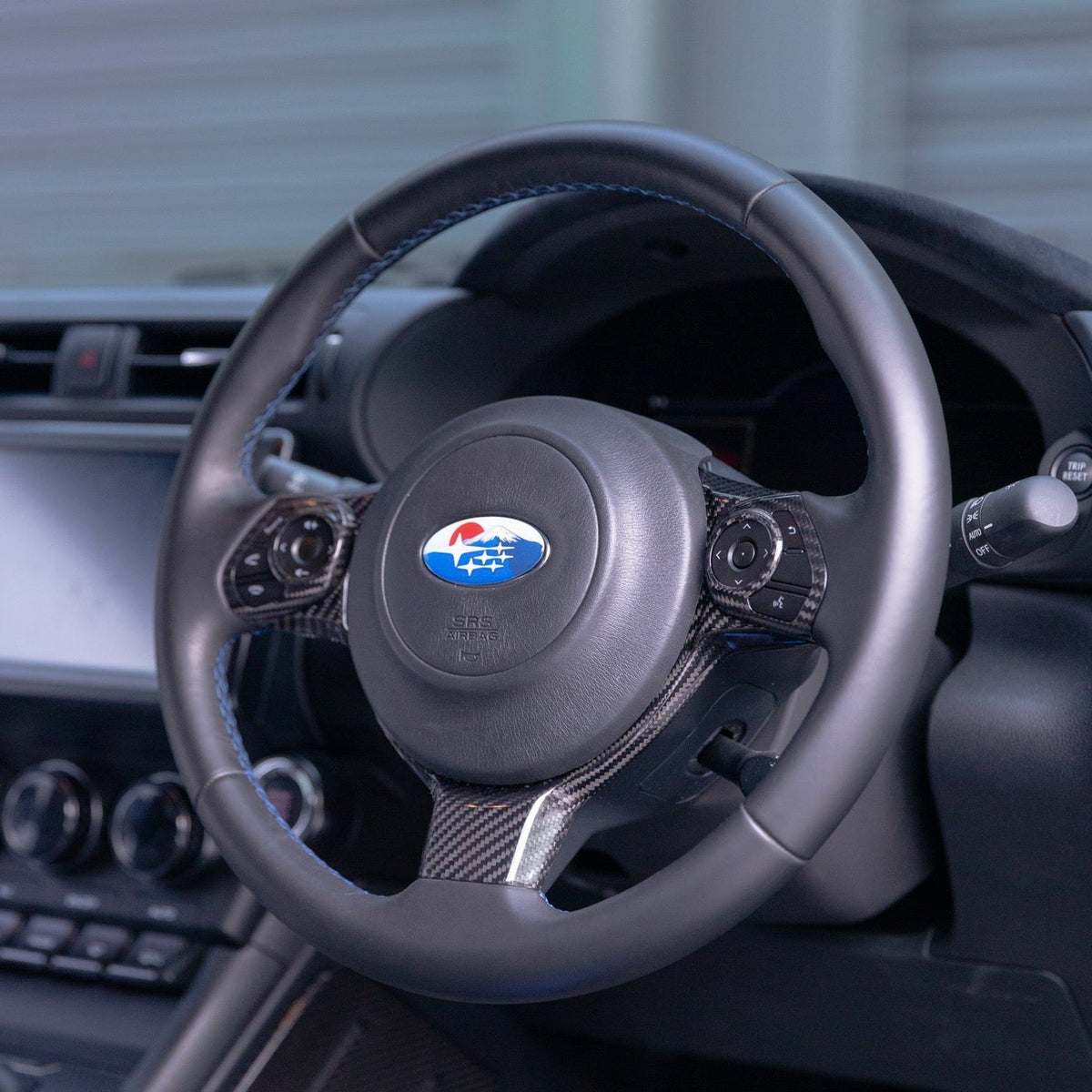 FloKraft Dry Carbon Fibre Steering Wheel Trim Covers (3-Piece) for Subaru BRZ (ZD8) & Toyota GR86 (ZN8) 2022-2026