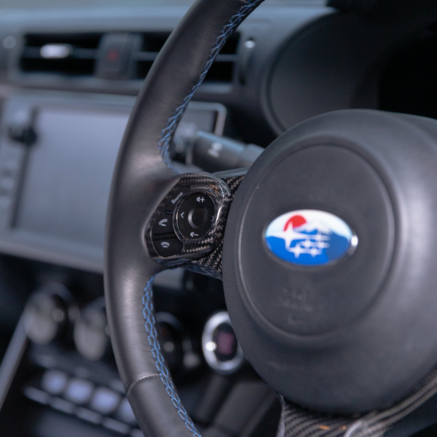 FloKraft Dry Carbon Fibre Steering Wheel Trim Covers (3-Piece) For Subaru BRZ ZD8 / Toyota GR86 ZN8 2022+