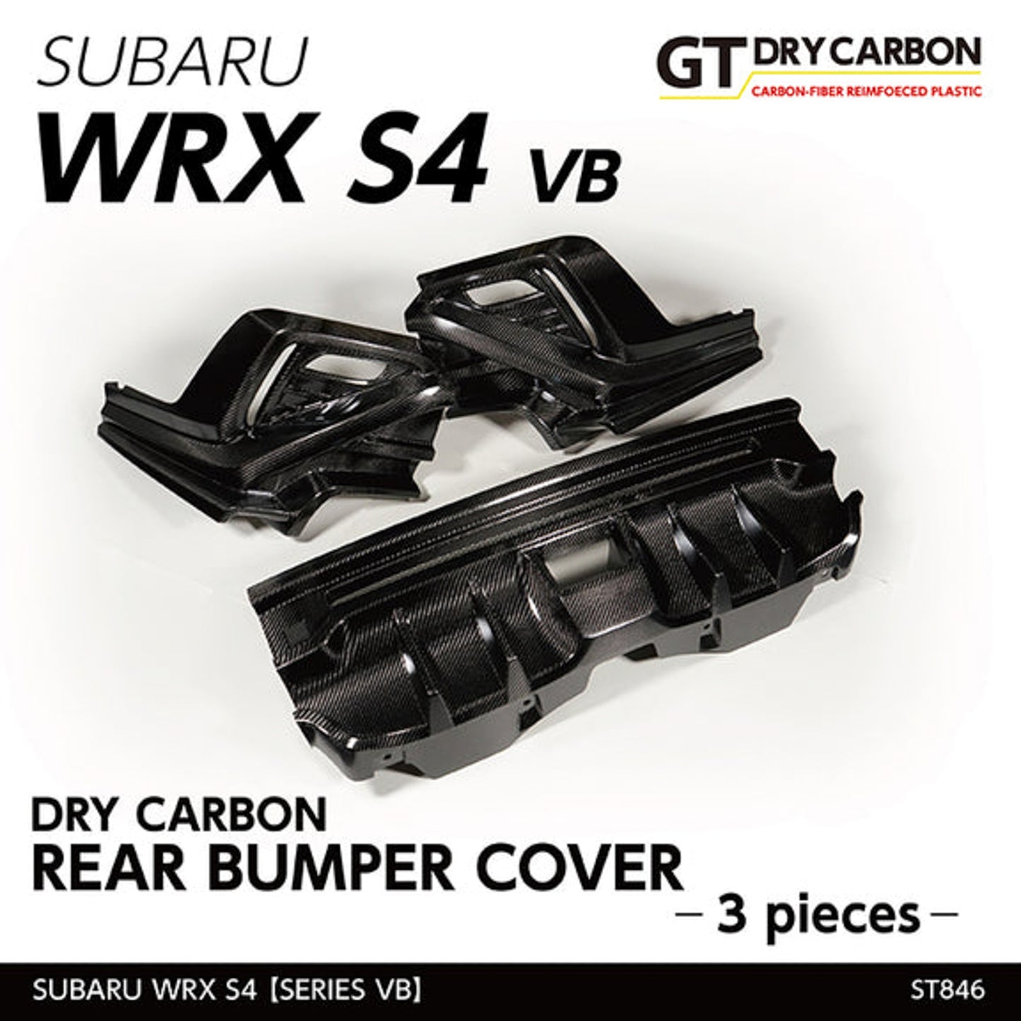 Axis Parts Dry Carbon Fibre Rear Bumper Cover (3-Piece) for Subaru WRX VB 2022+