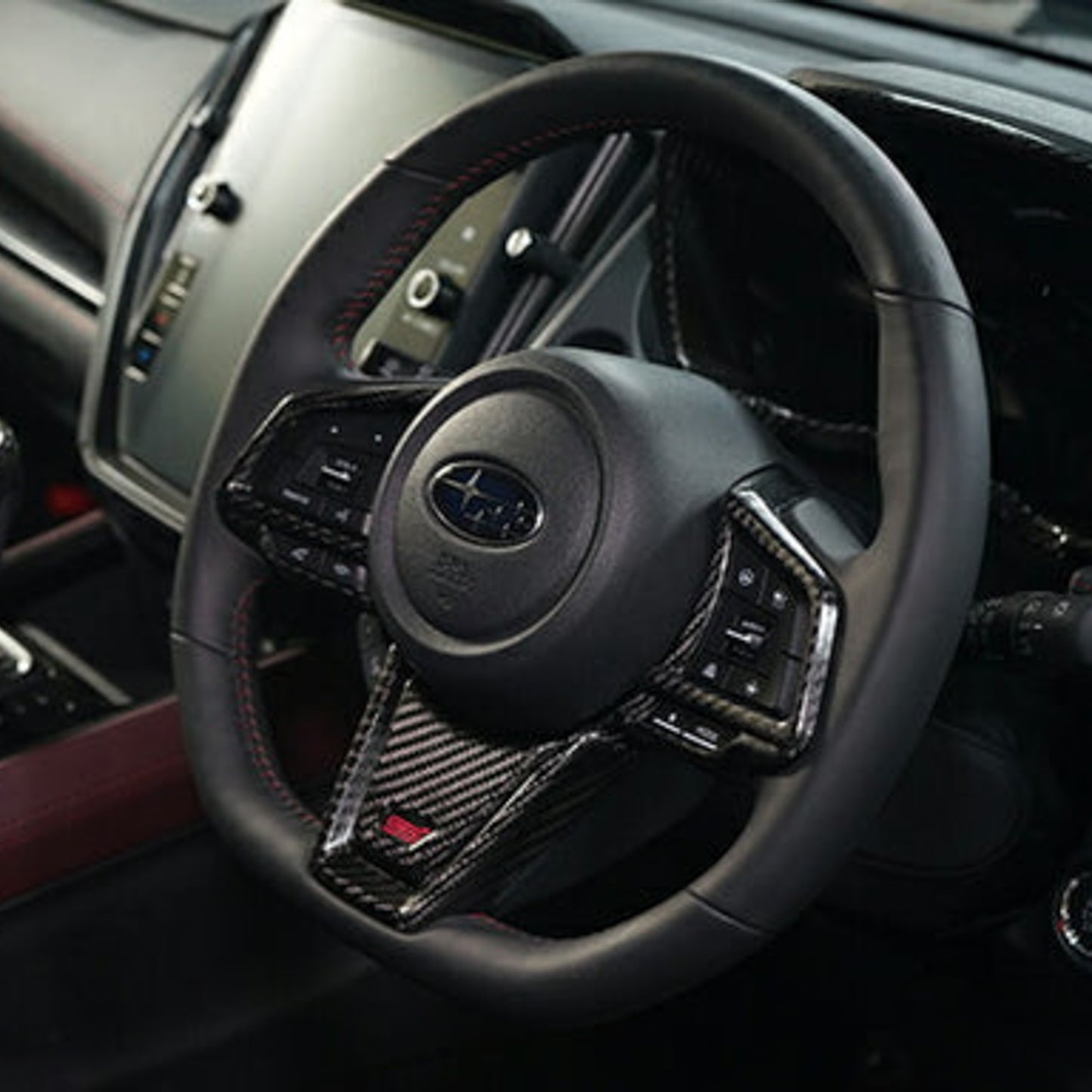 Axis Parts Dry Carbon Fibre Steering Wheel Switch Panel Covers (to suit STI Emblem) for Subaru WRX VB/VN 2022+