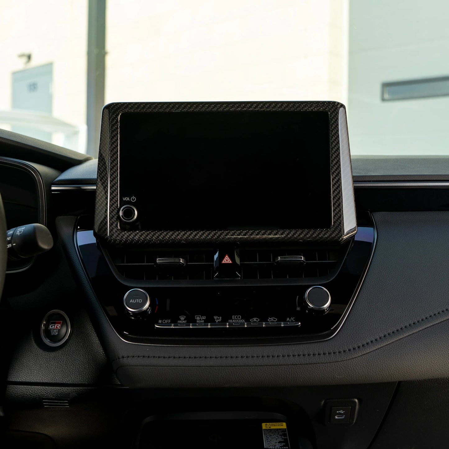 FloKraft Dry Carbon Fibre Centre Information Display Cover for Toyota Corolla 2018+ / GR Corolla 2022+