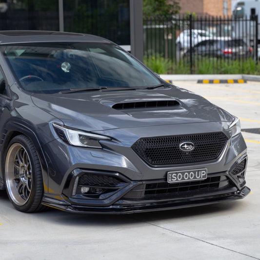 AEROFLOW DYNAMICS S-Spec V2 Front Lip/Under Spoiler (3-Piece) For 2022+ Subaru WRX VB [Paint Matched]