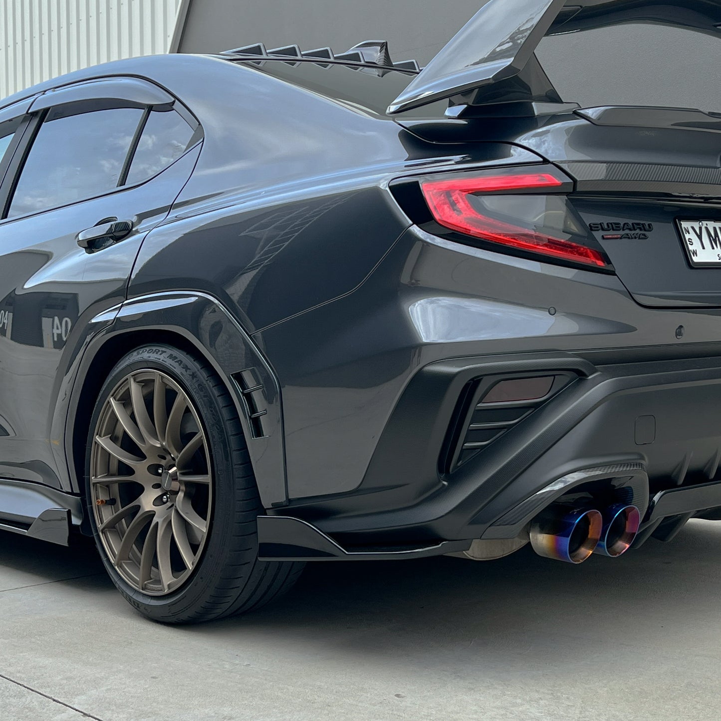 DMAKER STI-Spec V2 Rear Side Spats/Under Spoiler For 2022+ Subaru WRX VB [Crystal Black]
