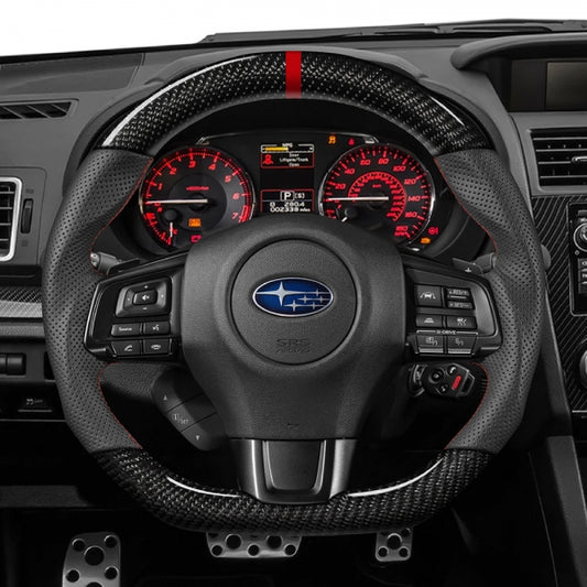 Subaru WRX / STI (VA) 2015-2021 D-Shape Steering Wheel (Carbon Fibre) (with Centre Line)