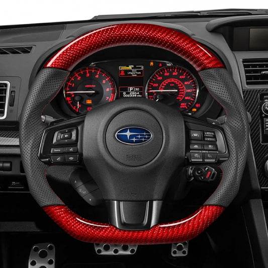 Subaru WRX / STI (VA) 2015-2021 D-Shape Steering Wheel (Coloured Carbon Fibre)