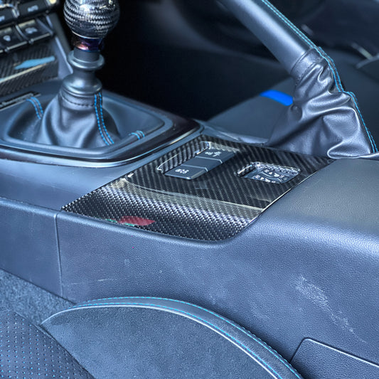 FloKraft Dry Carbon Fibre Centre Console Cover (to suit Manual Transmission Models) for Subaru BRZ (ZD8) / Toyota GR86 (ZN8) 2022+