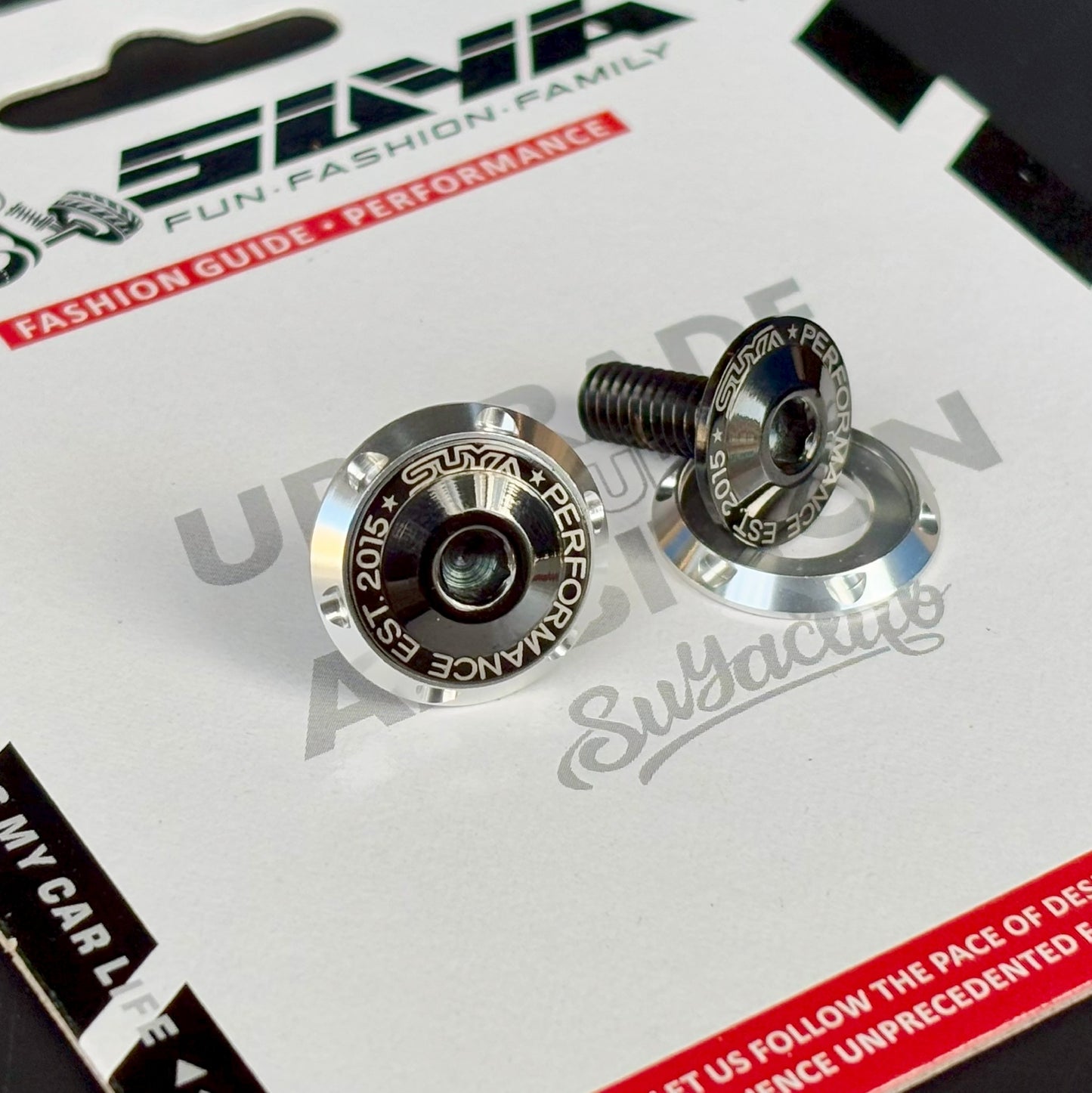 Suya Engine Bay CNC M6 Dress Up Washer & Bolt (Version 1) for Subaru BRZ/Levorg/WRX & Other Models [Black/Blue]
