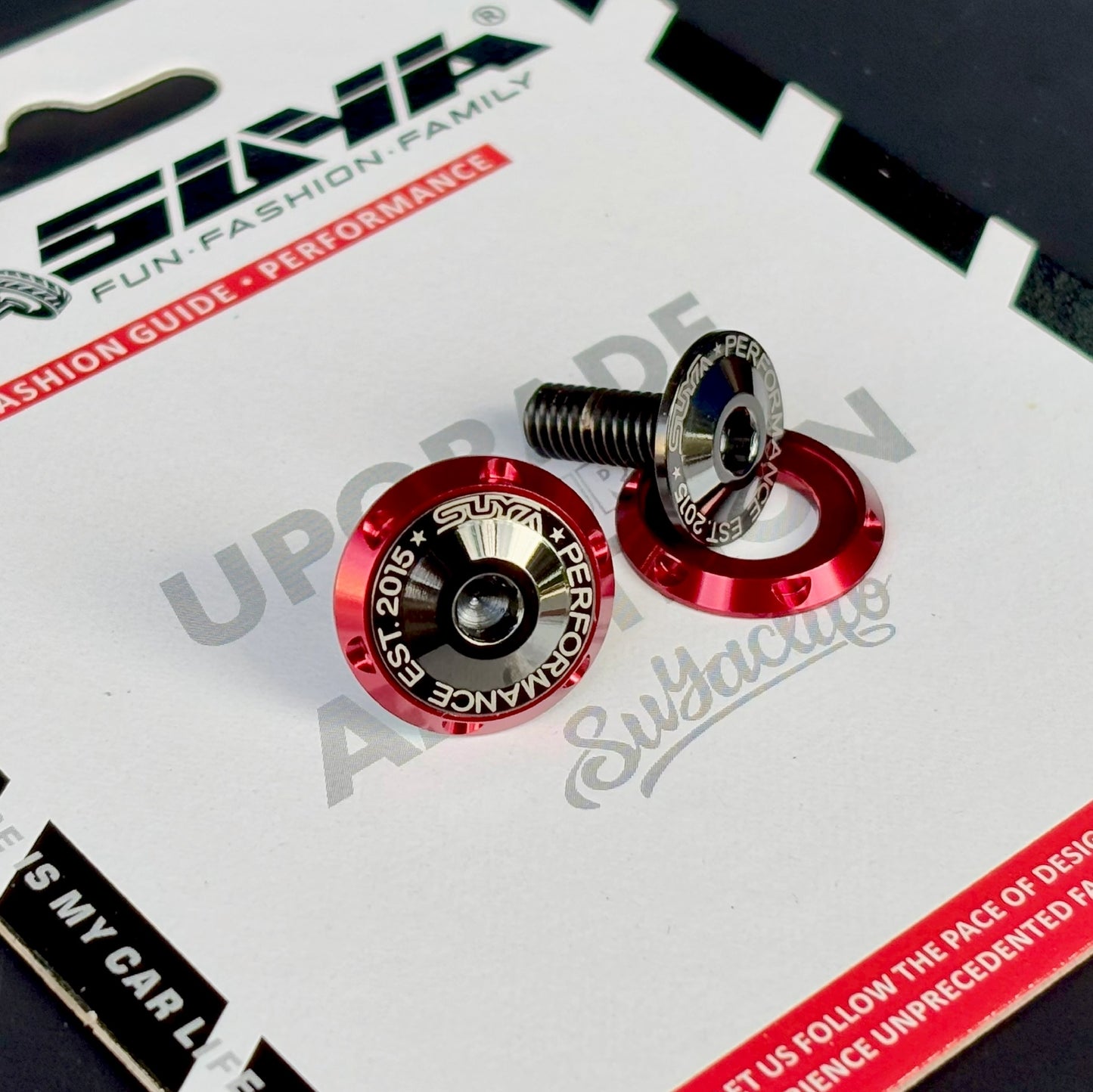 Suya Engine Bay CNC M6 Dress Up Washer & Bolt (Version 1) for Subaru BRZ/Levorg/WRX & Other Models [Black/Blue]