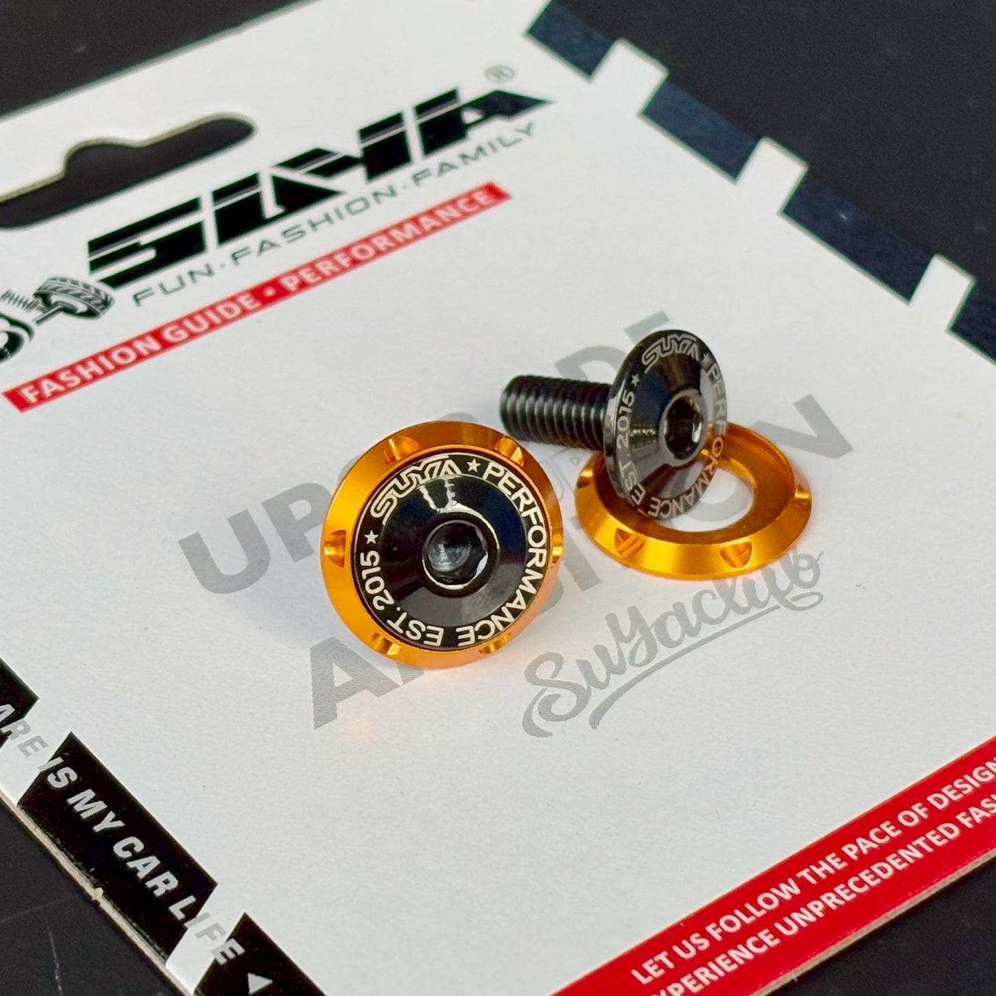 Suya Engine Bay CNC M6 Dress Up Washer & Bolt (Version 1) for Subaru BRZ/Levorg/WRX & Other Models [Black/Blue]