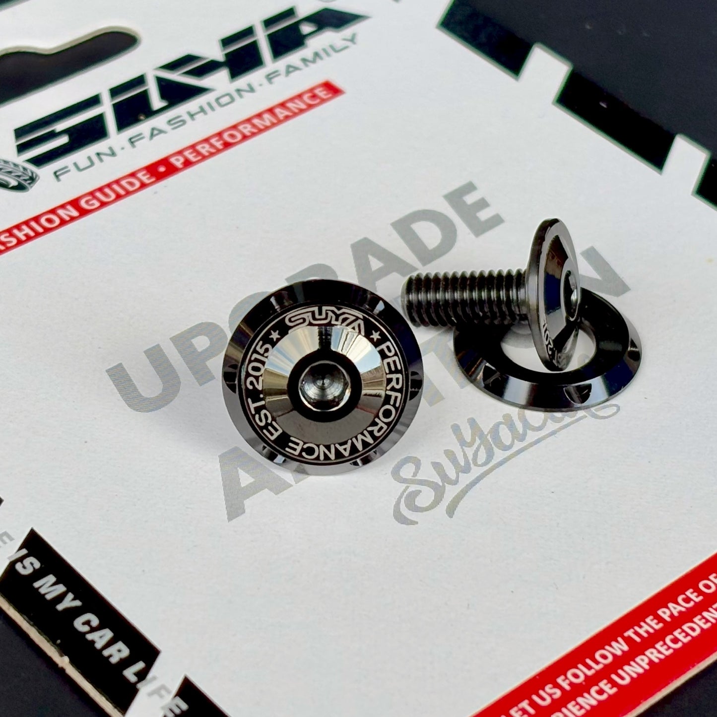 Suya Engine Bay CNC M6 Dress Up Washer & Bolt (Version 1) for Subaru BRZ/Levorg/WRX & Other Models [Black/Blue]