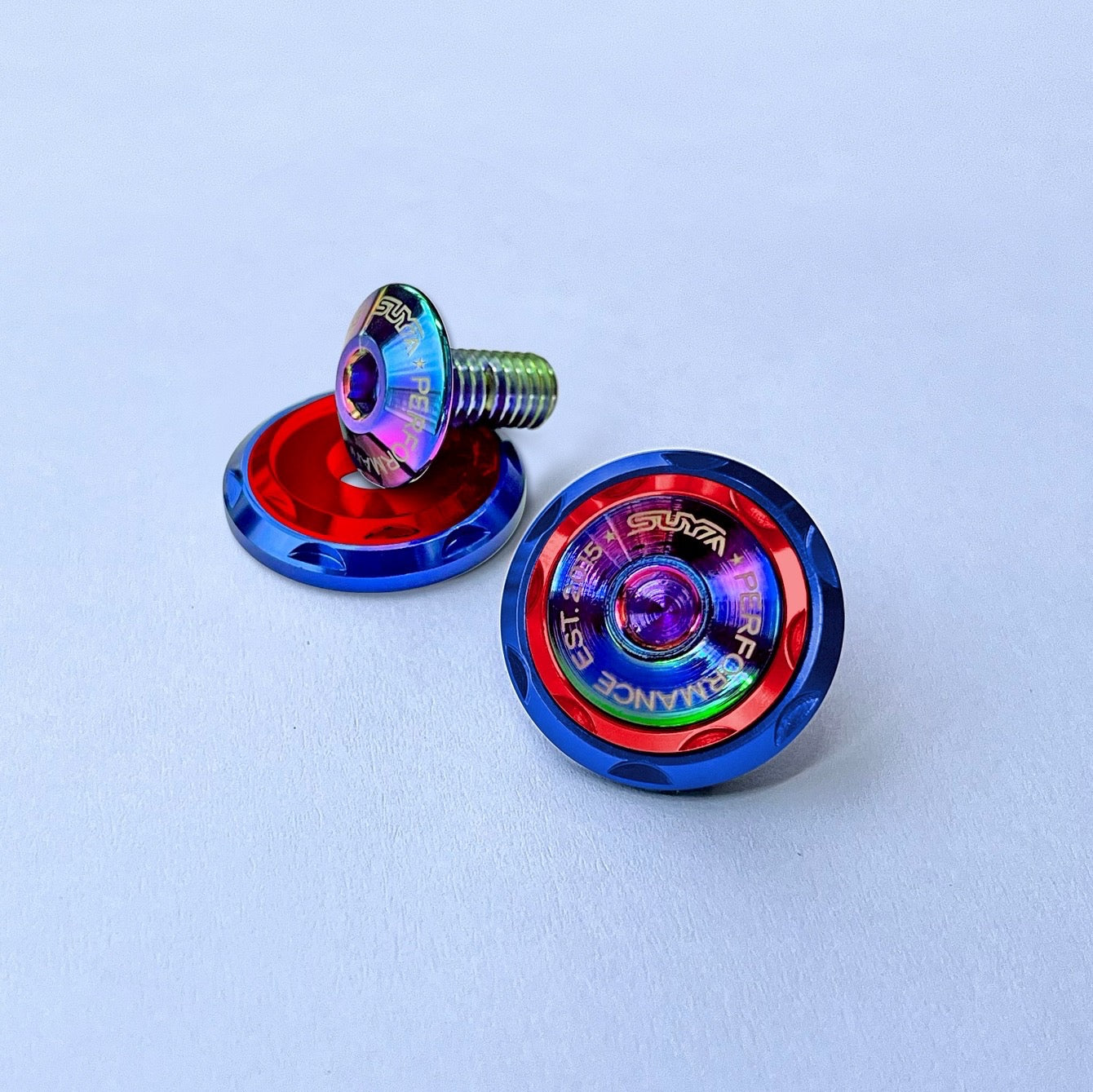 Suya Engine Bay CNC M6 Dress Up Washer & Bolt (Version 2) for Subaru BRZ/Levorg/WRX & Other Models [Titanium]
