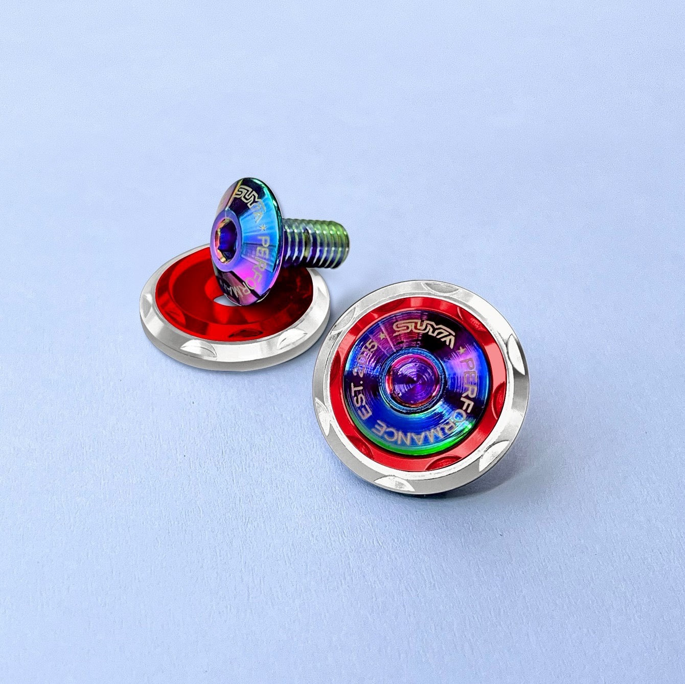 Suya Engine Bay CNC M6 Dress Up Washer & Bolt (Version 2) for Subaru BRZ/Levorg/WRX & Other Models [Titanium]