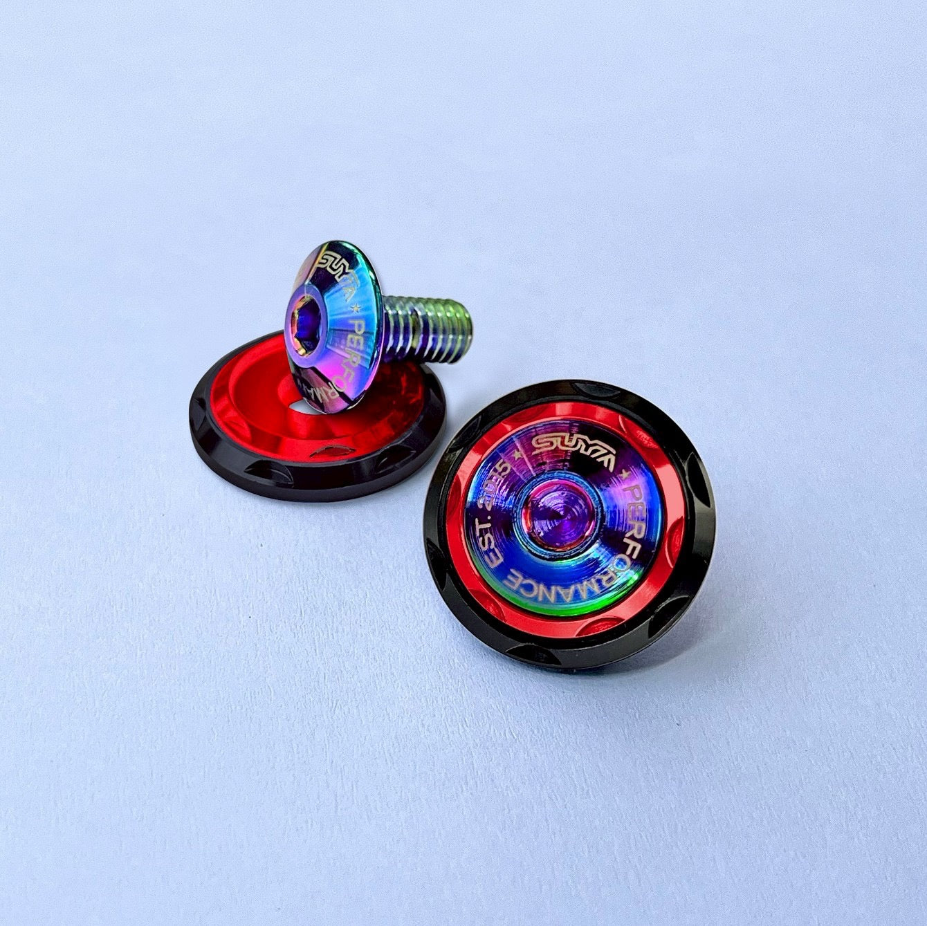 Suya Engine Bay CNC M6 Dress Up Washer & Bolt (Version 2) for Subaru BRZ/Levorg/WRX & Other Models [Titanium]