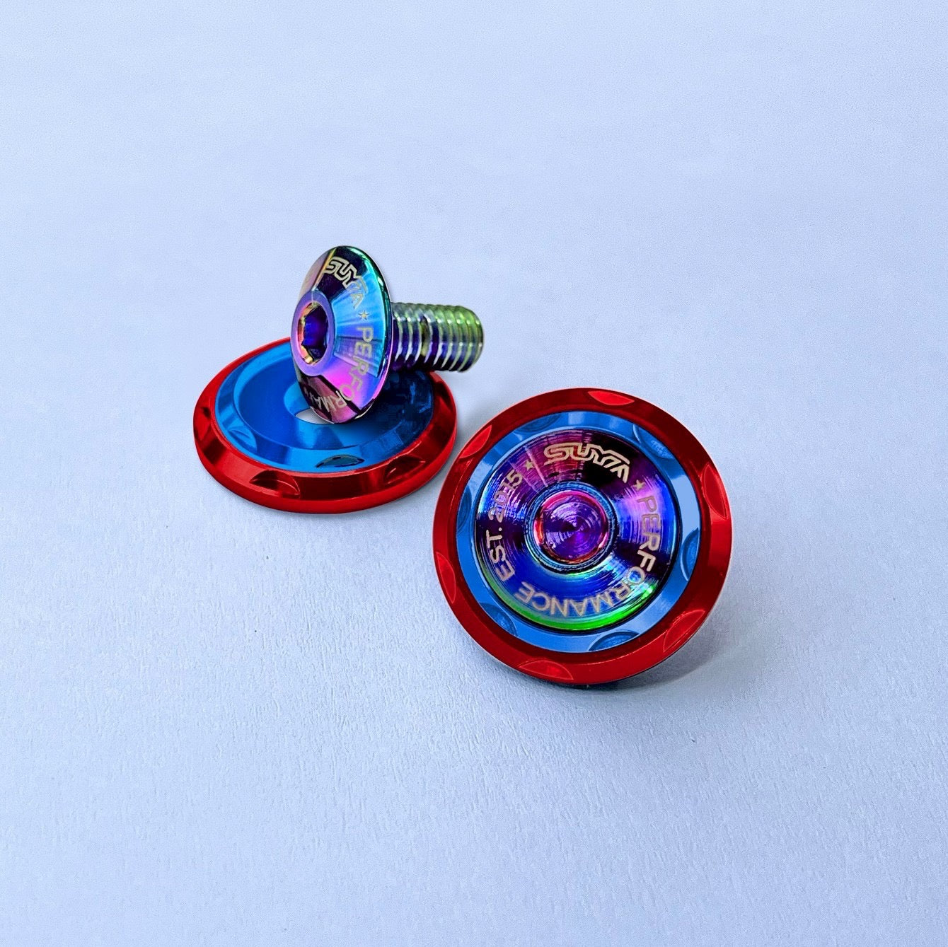 Suya Engine Bay CNC M6 Dress Up Washer & Bolt (Version 2) for Subaru BRZ/Levorg/WRX & Other Models [Titanium]