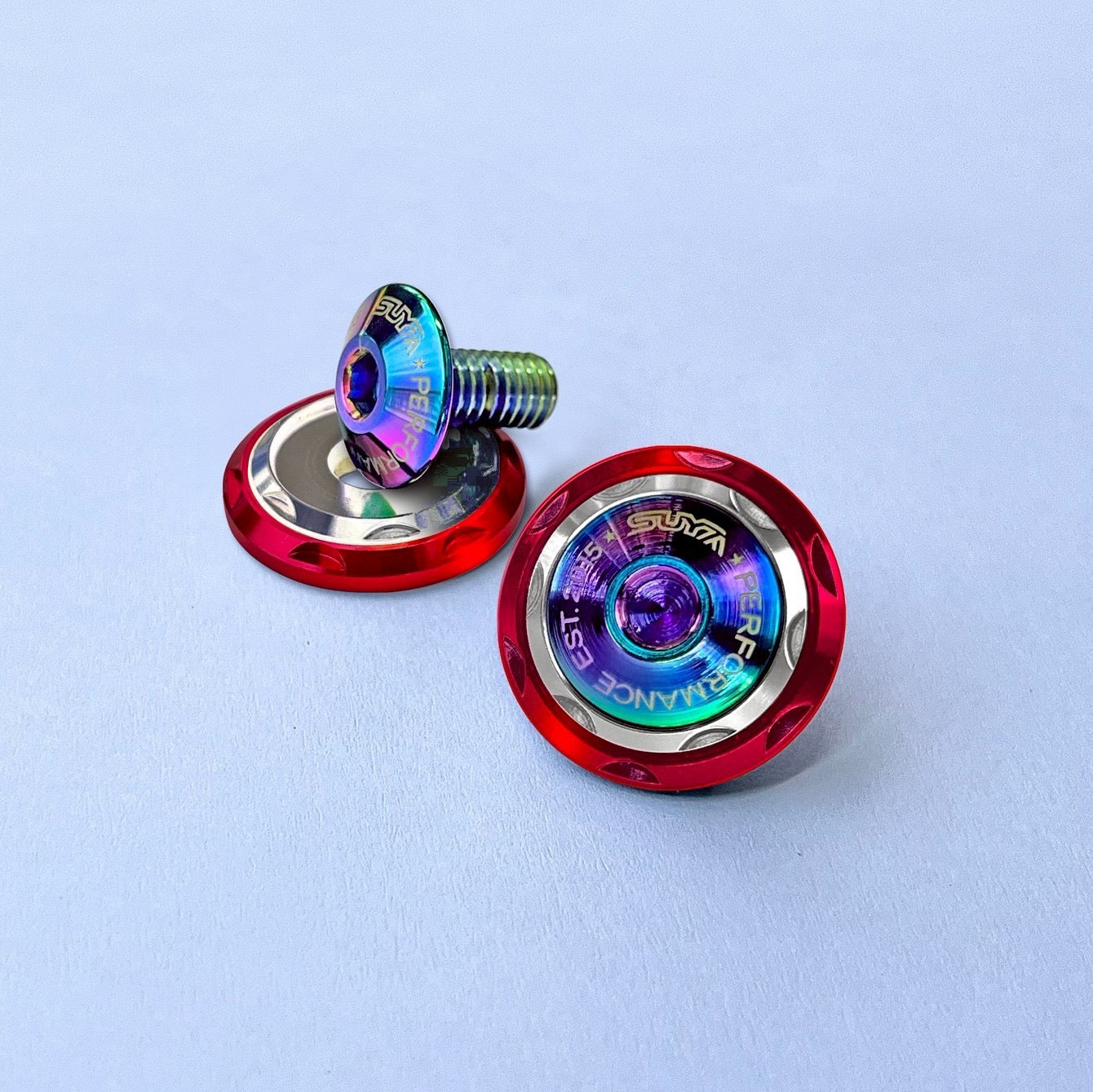Suya Engine Bay CNC M6 Dress Up Washer & Bolt (Version 2) for Subaru BRZ/Levorg/WRX & Other Models [Titanium]