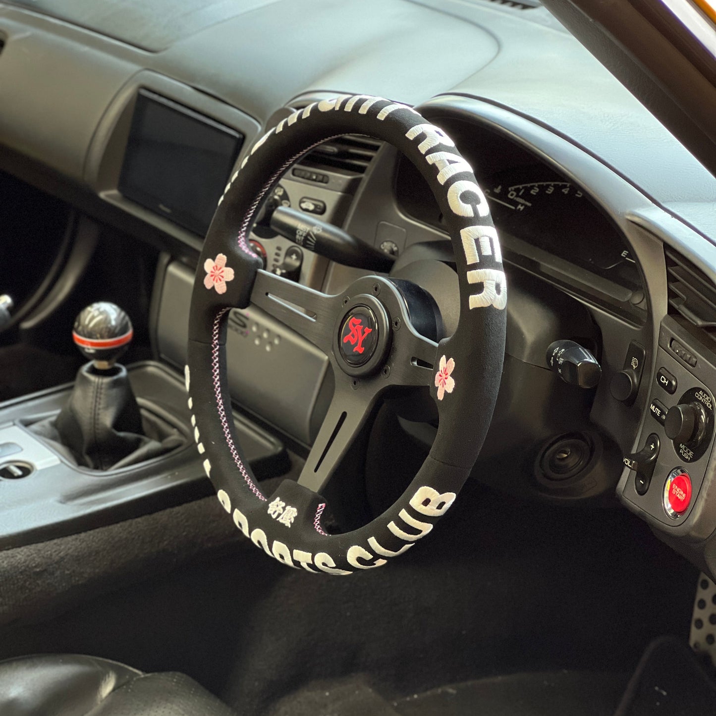 SUYA Car Supplies - Steering - Premium Suede Racing Steering Wheel with Horn Button - "Midnight Racer"