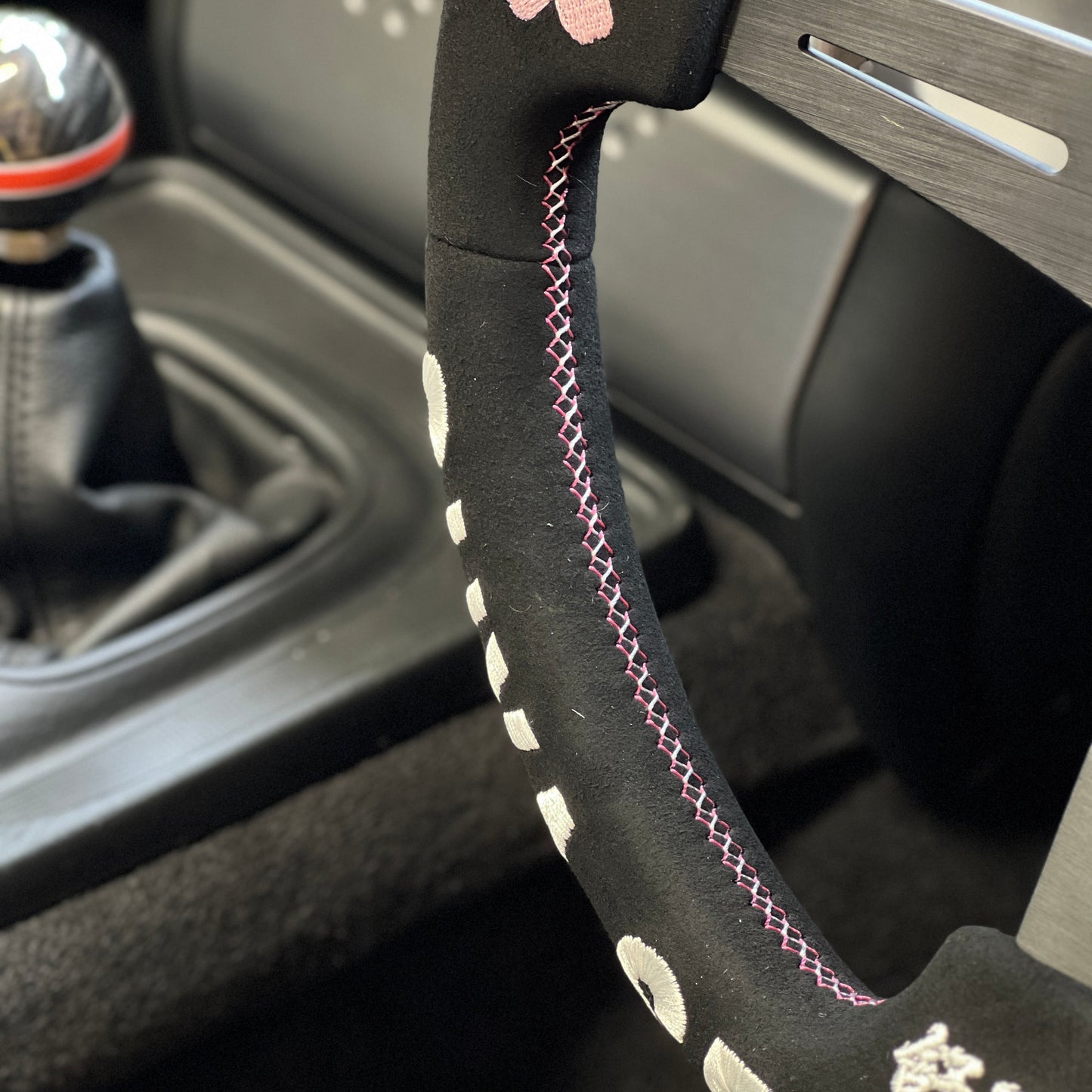 SUYA Car Supplies - Steering - Premium Suede Racing Steering Wheel with Horn Button - "Midnight Racer"