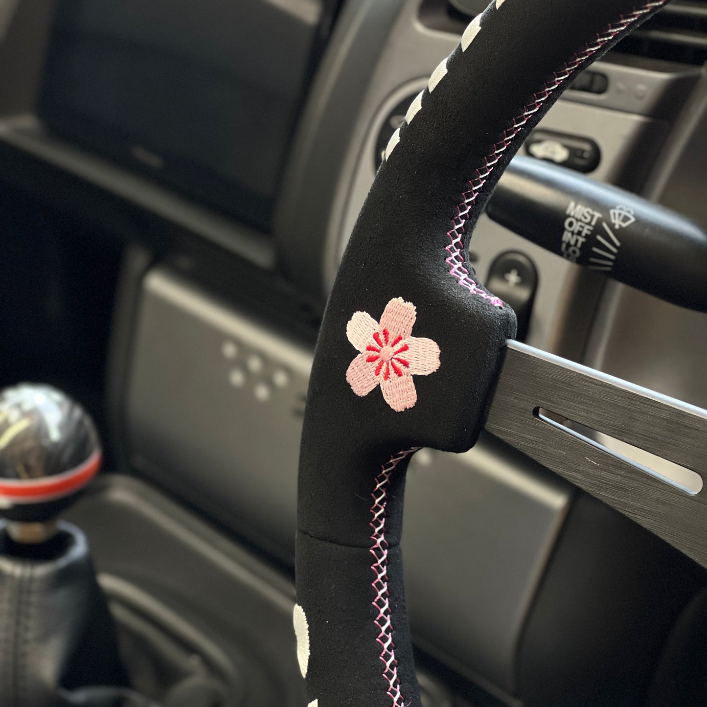 SUYA Car Supplies - Steering - Premium Suede Racing Steering Wheel with Horn Button - "Midnight Racer"